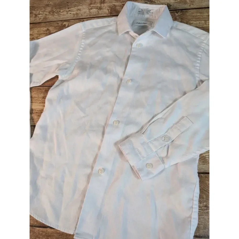 Lot Of 3 Button Down Boys Size Small Shirts Ralph Lauren Shawn White Calvin Klei